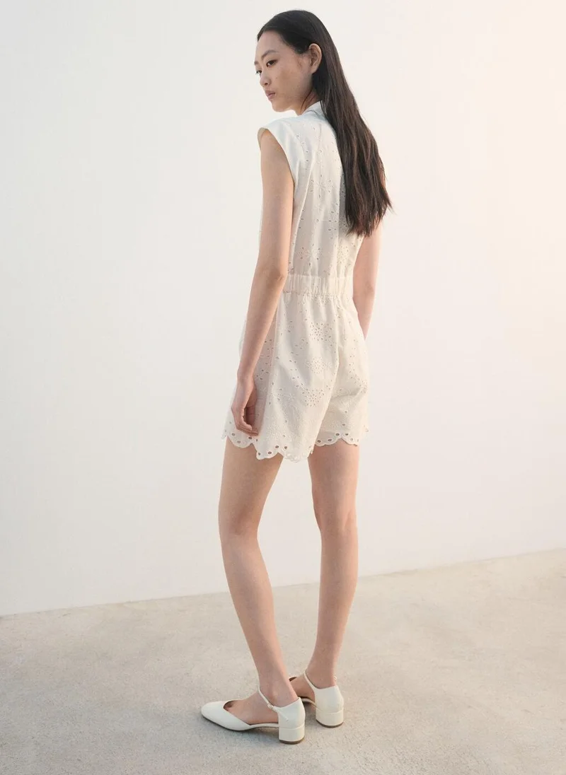 مانجو Embroidered cut-out romper